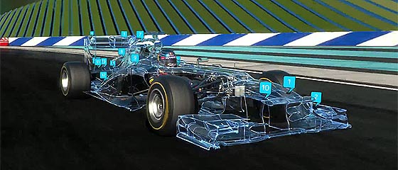 【3D】レッドブル所属のF1ドライバー ダニエル・リカルド が今年のF1マシンの変更点を解説してくれる、3DCGをフル活用した映像