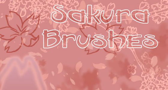 桜の花や花びらを表現したPhotoshopブラシ素材『25 Delicate-Looking Cherry Blossom Brushes』6