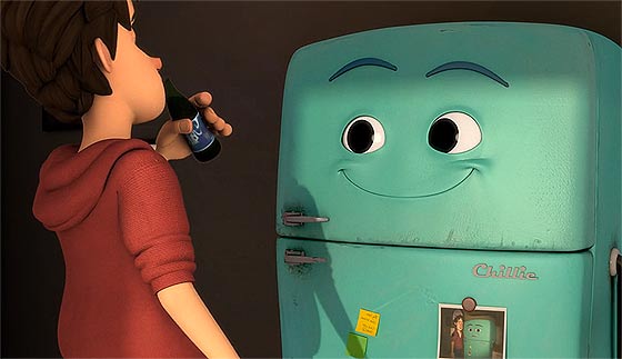 少年と古びた冷蔵庫の心温まる交流を描いた3DCGアニメーション『 Runaway 』1