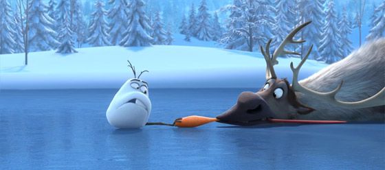 ディズニー『FROZEN』予告動画では、トナカイと雪だるまの出会いを目にする事が出来ます6