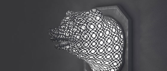 【3D】3D PRINTSHOW 2013で展示された、精緻な模様を動物の造型に彫刻した美しい照明作品