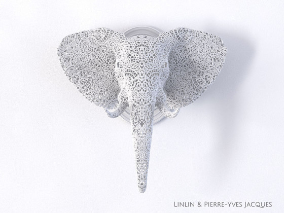 3D PRINTSHOW 2013で展示された、精緻な模様を動物の造型に彫刻した美しい照明作品1